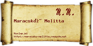 Maracskó Melitta névjegykártya